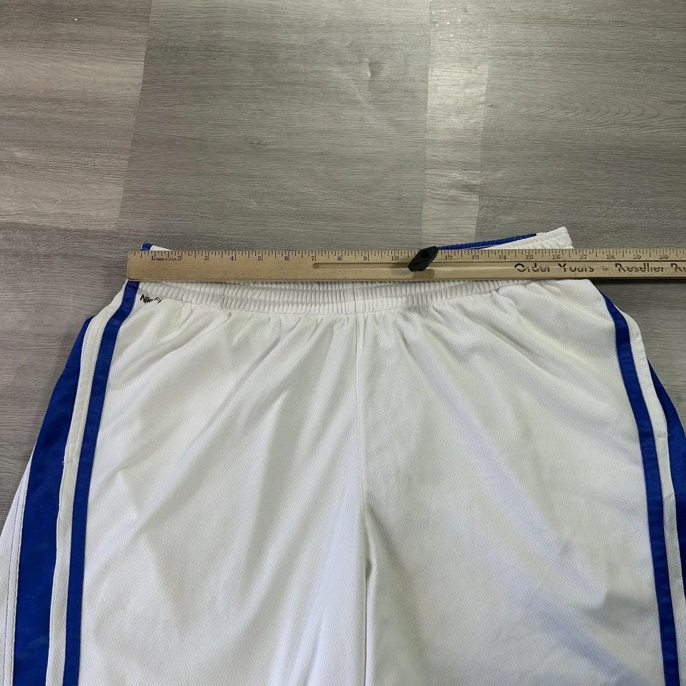 VTG Duke Blue Devils‎ Shorts Mens XL White NCAA Basketball NikeFIT Dry Authentic